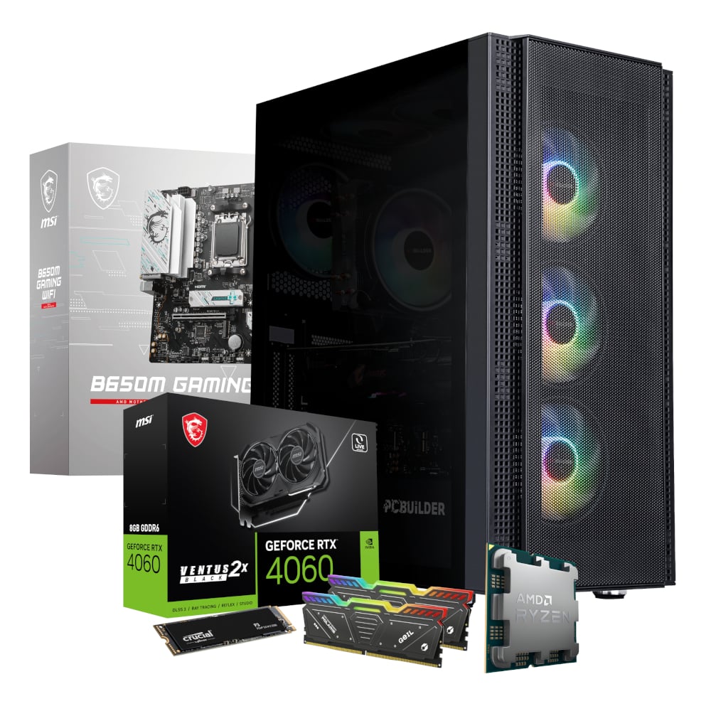 PCBuilder AMD Ryzen 5 7600 SPECIALIST Windows 11 Gaming PC-1