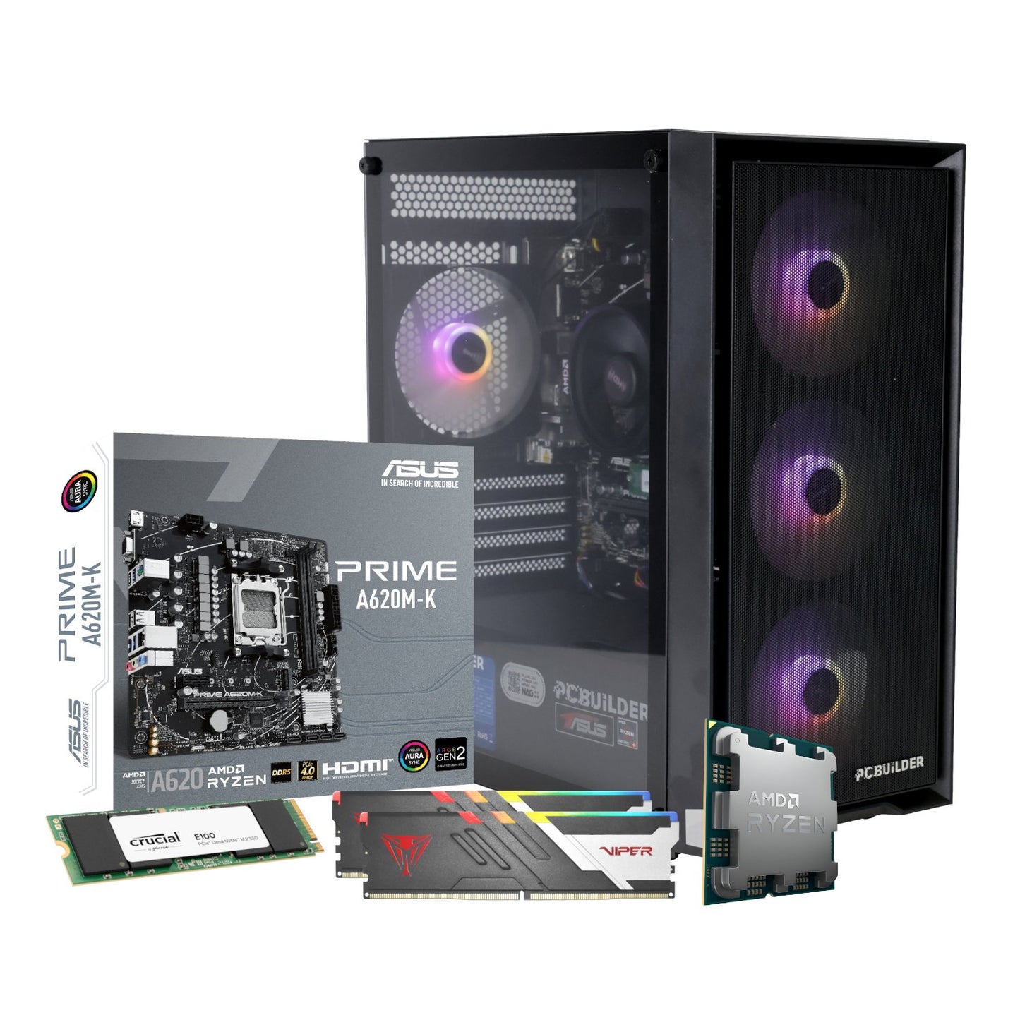 PCBuilder Ryzen 5 8600G WARDEN Windows 11 Gaming PC-1