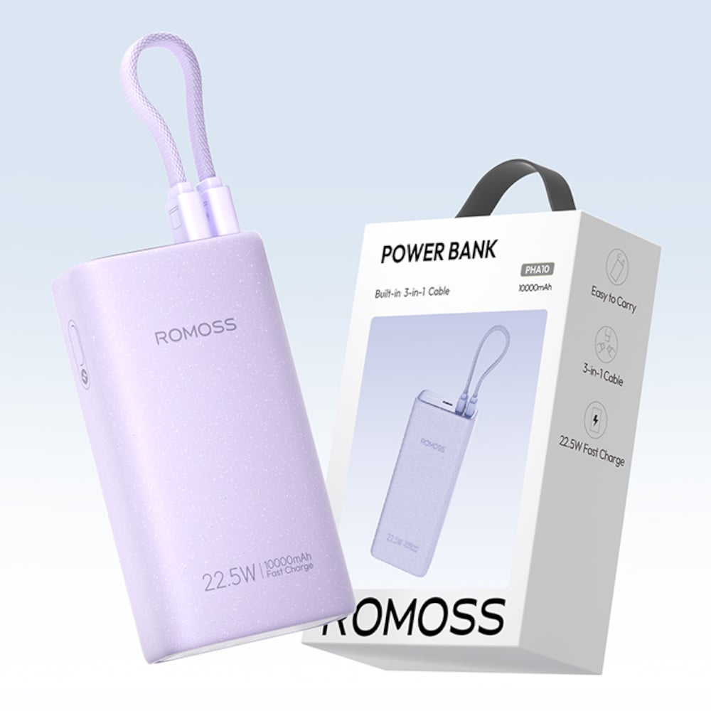 Romoss PHA10 10000mAh 22.5W Fast Charge Power Bank – Purple-4