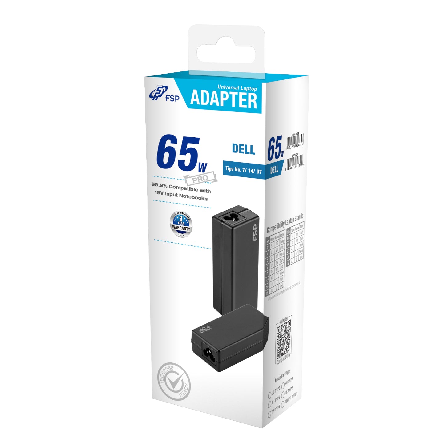 FSP PRO 65W Universal Laptop Adapter – Dell-4