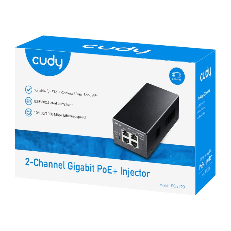 Cudy 2-Channel 30W Gigabit PoE+ Injector-4