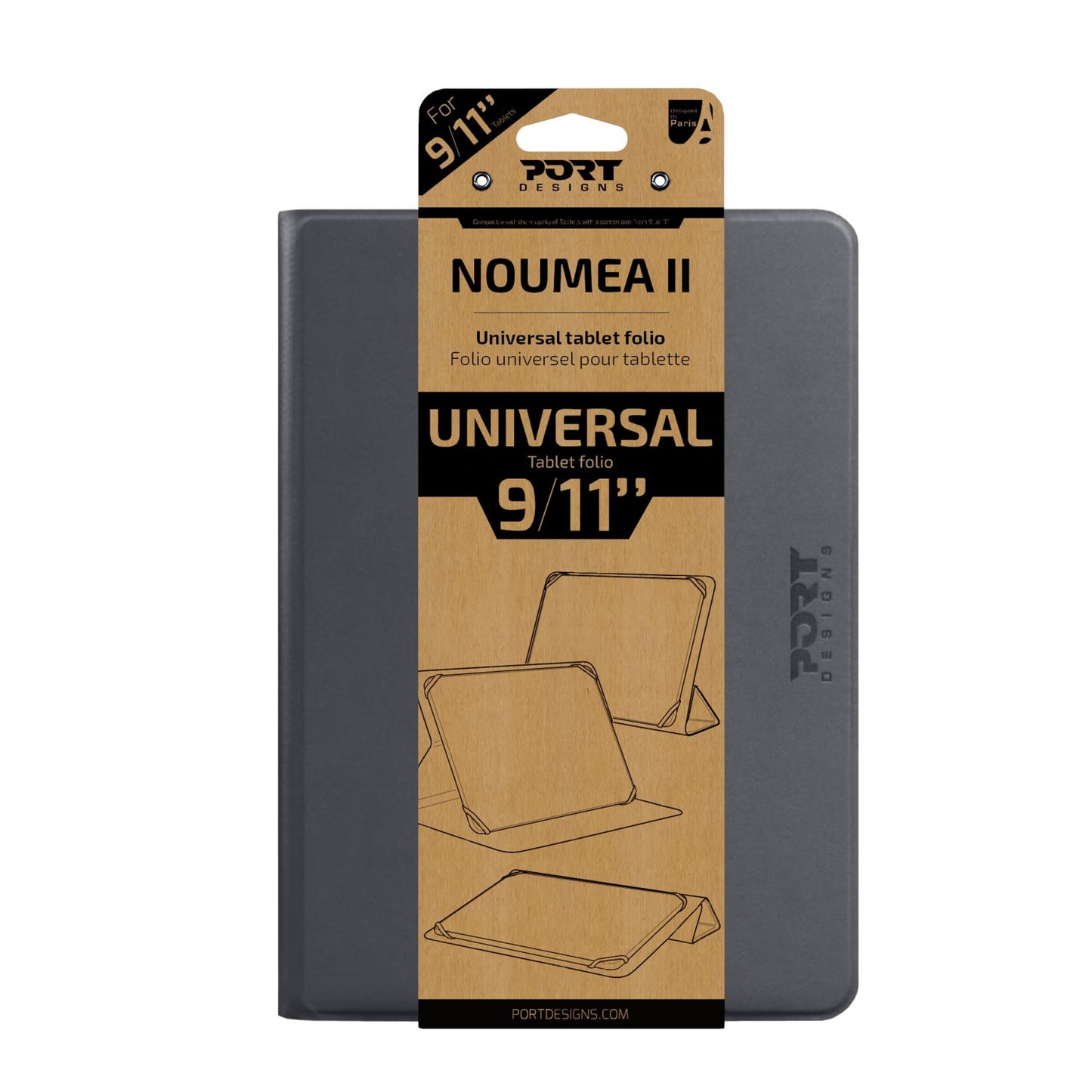 Port Designs Noumea II Universal 9/11" Tablet Folio – Grey-1