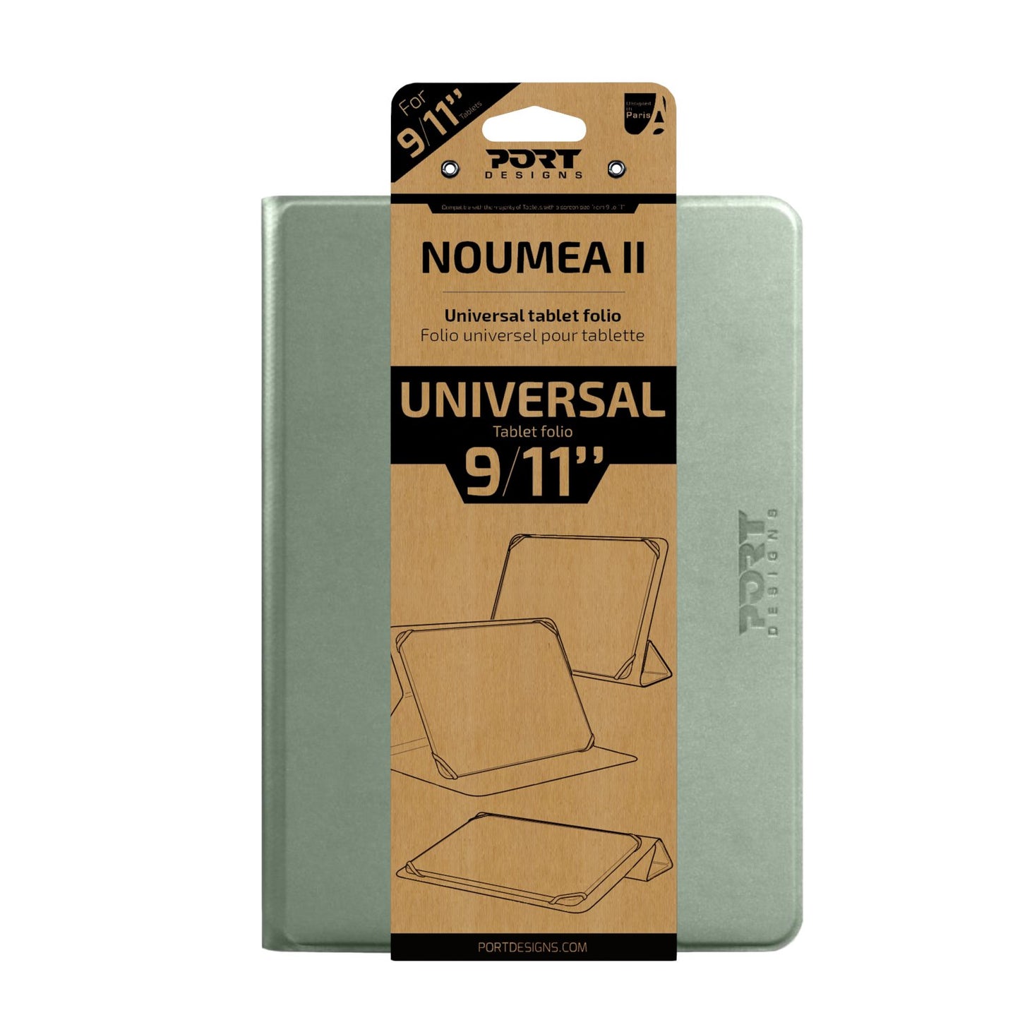 Port Designs Noumea II Universal 9/11" Tablet Folio – Green-1