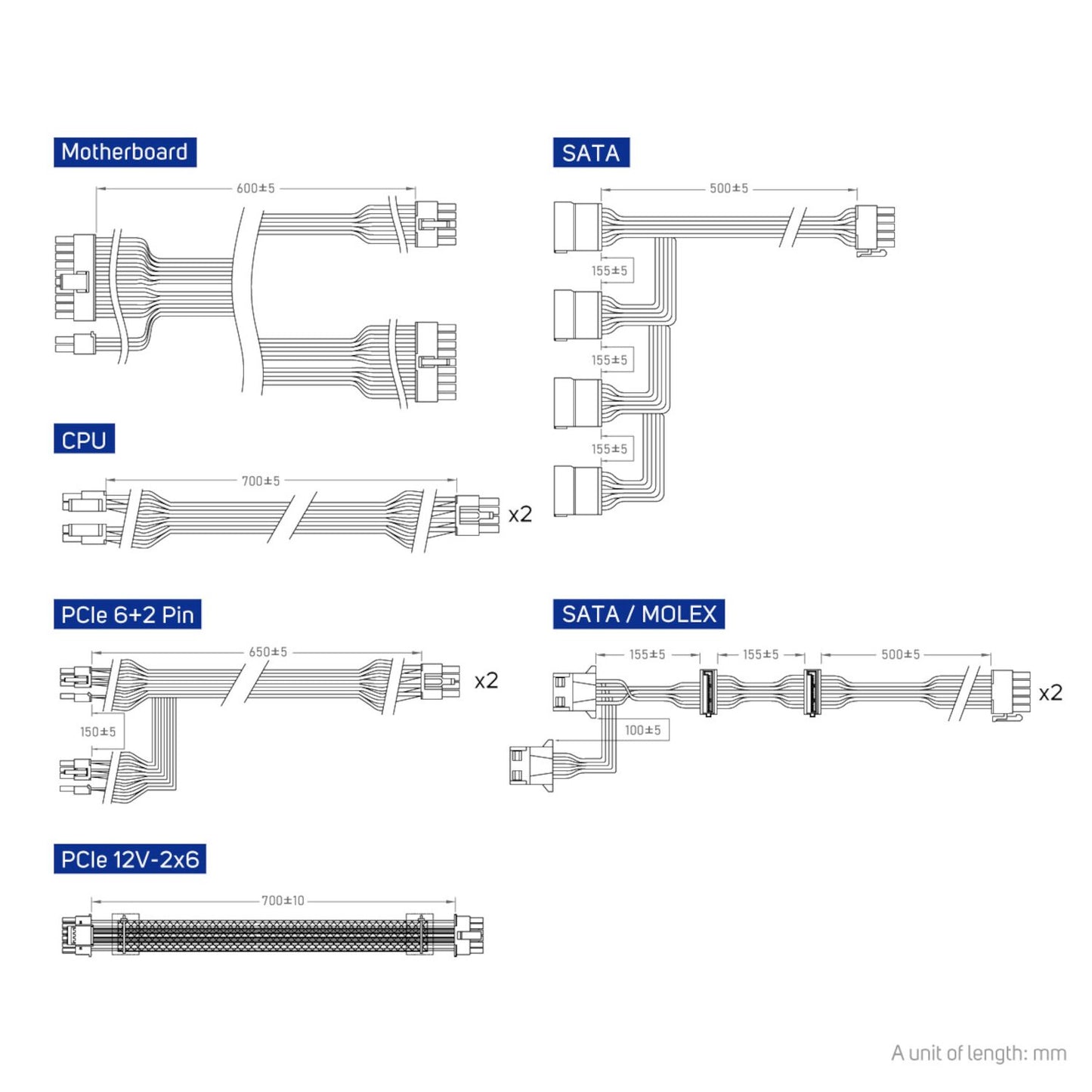 FSP VITA GM 1000W Gold Power SUpply - ATX 3.1, PCIe 5.1, 80 Plus Gold-4