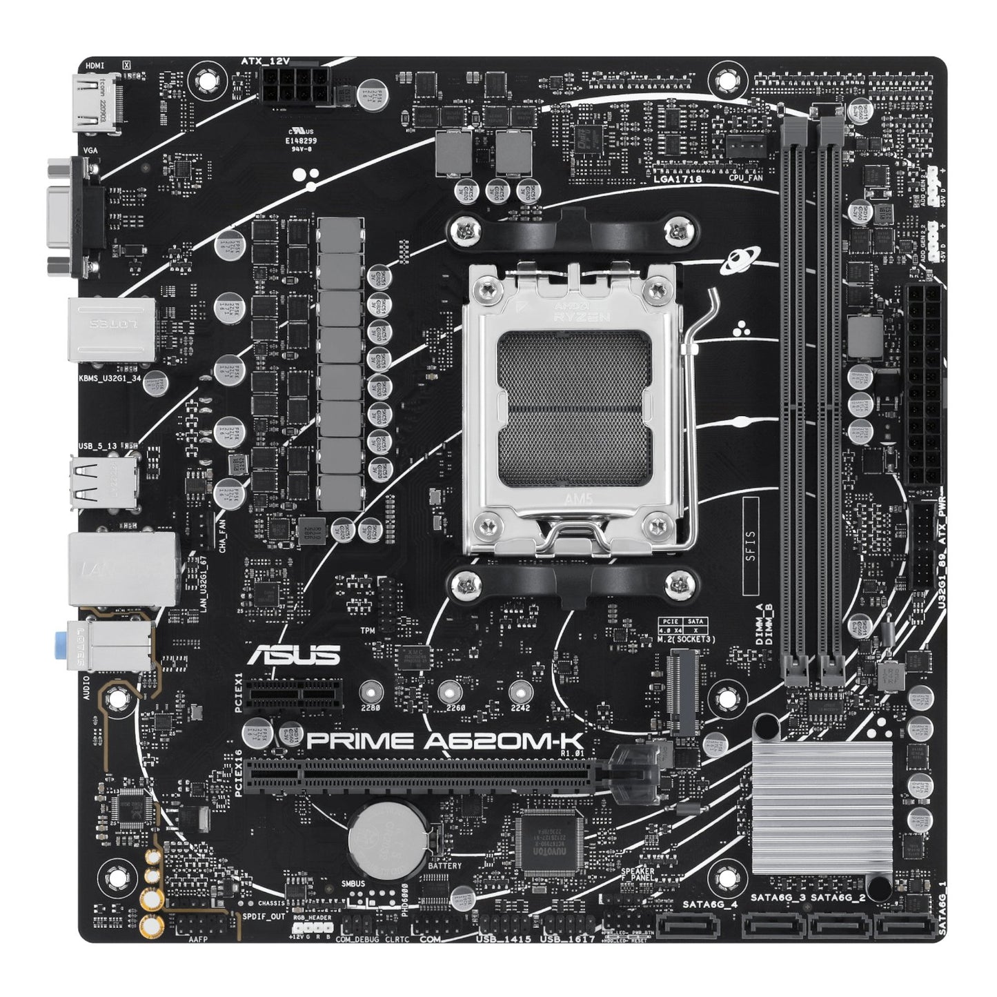 ASUS Prime A620M-K AM5 DDR5 M-ATX Motherboard-1