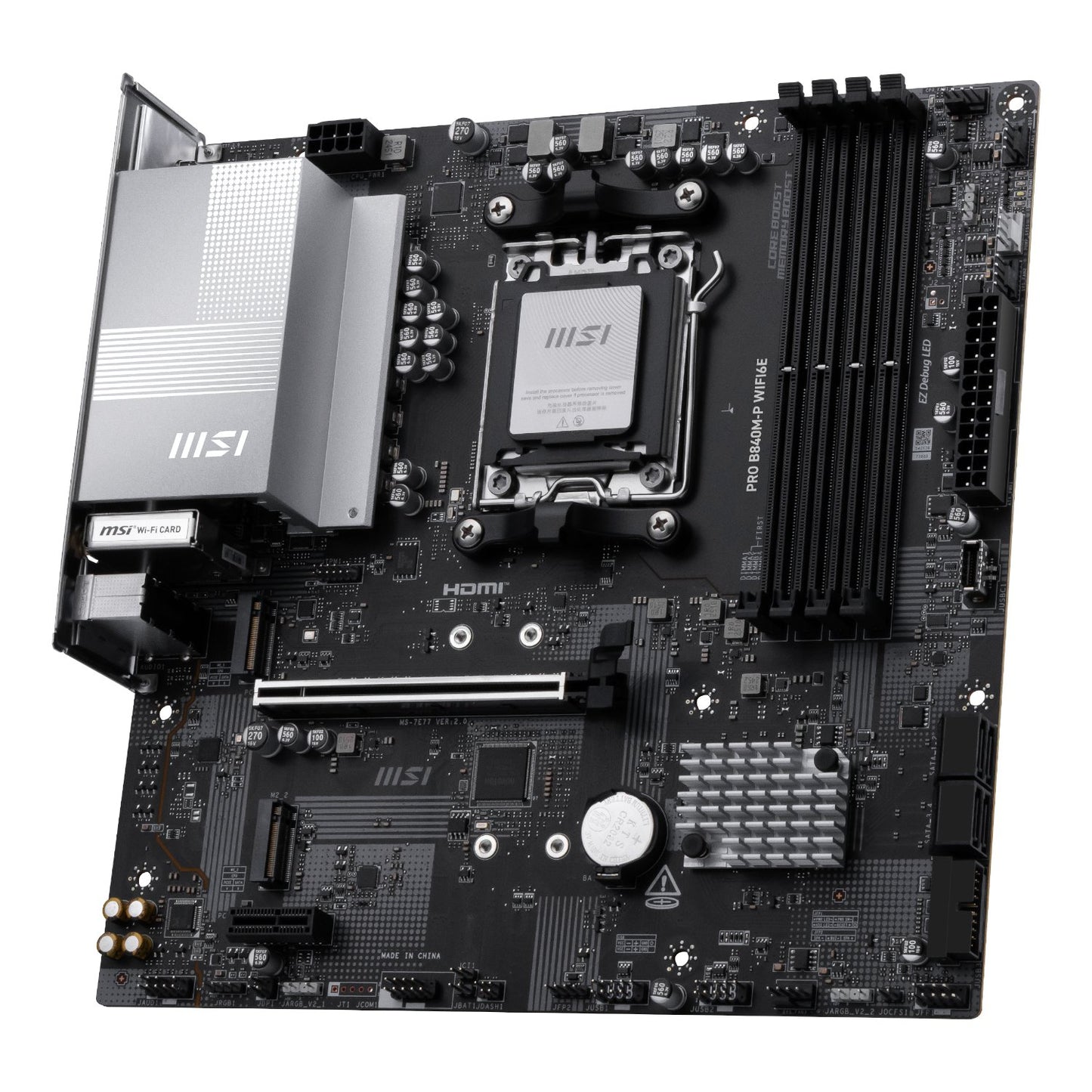 MSI PRO B840M-P Wi-Fi 6E AMD AM5 MATX Gaming Motherboard-3
