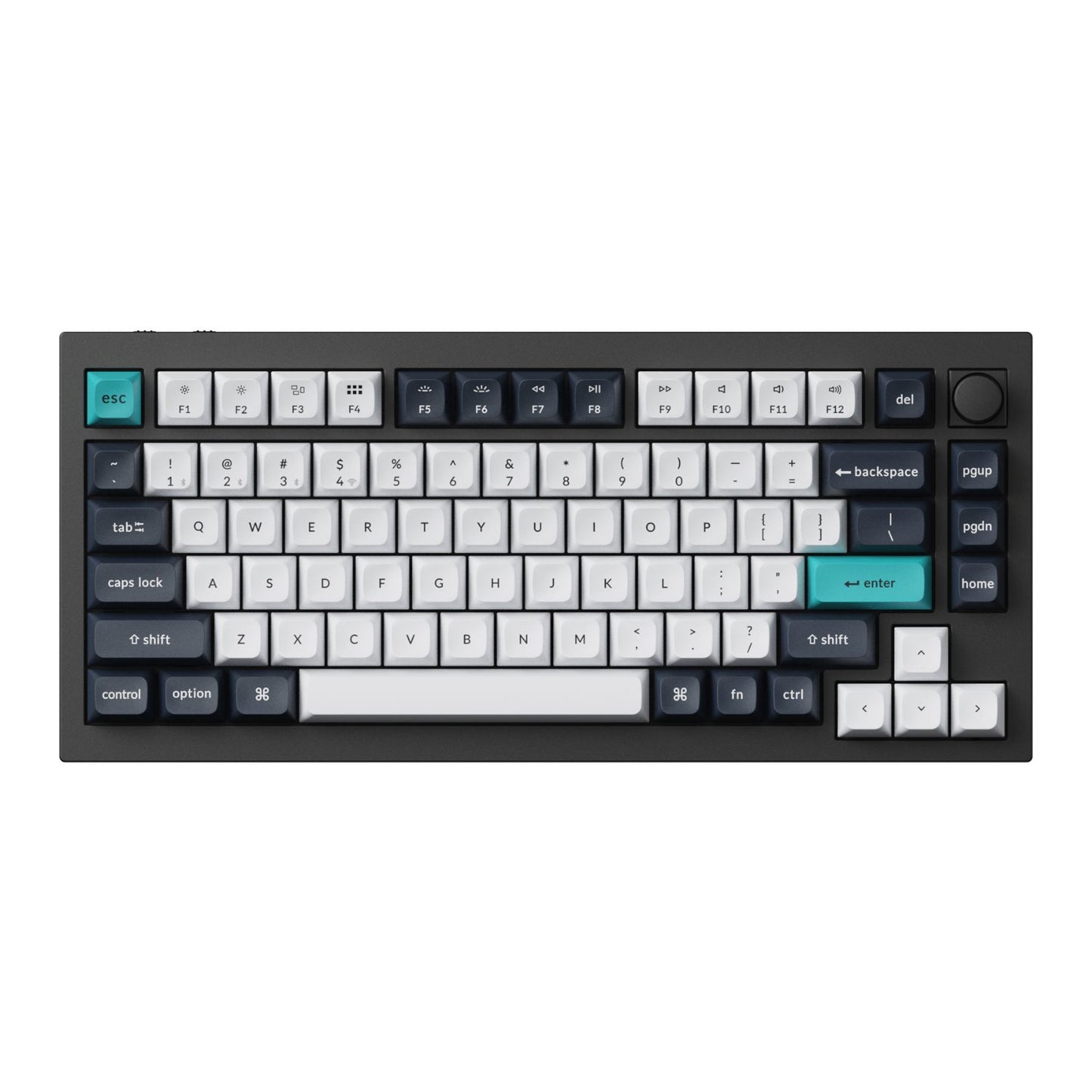 Keychron Q1 Max QMK/VIA RGB Wireless Custom Mechanical Keyboard (Gateron RED Switches) - Black-1