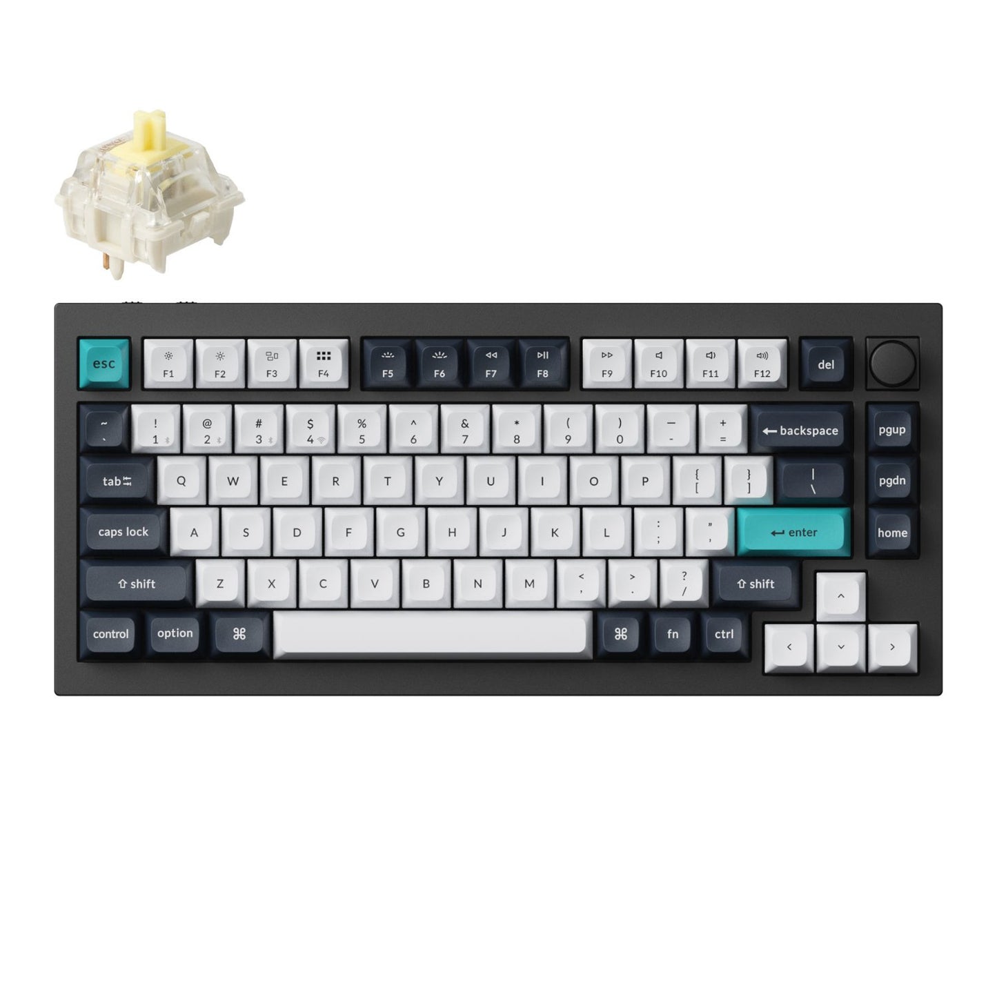 Keychron Q1 Max QMK/VIA RGB Wireless Custom Mechanical Keyboard (Gateron BANANA Switches) - Black-0