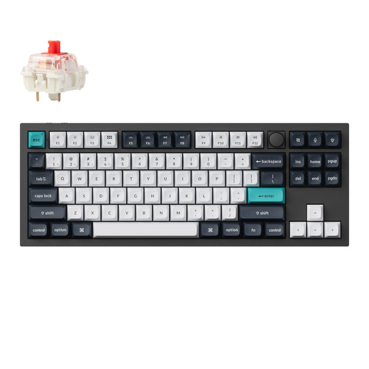 Keychron Q3 Max 80% Full Assembled Knob Red Switch Hot-Swap Gateron Jupiter RGB Wireless Keyboard - Black-0