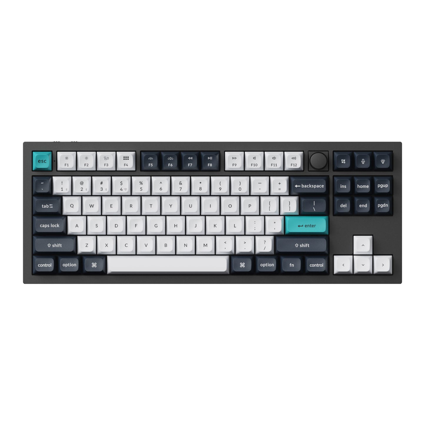 Keychron Q3 Max 80% Full Assembled Knob Red Switch Hot-Swap Gateron Jupiter RGB Wireless Keyboard - Black-1