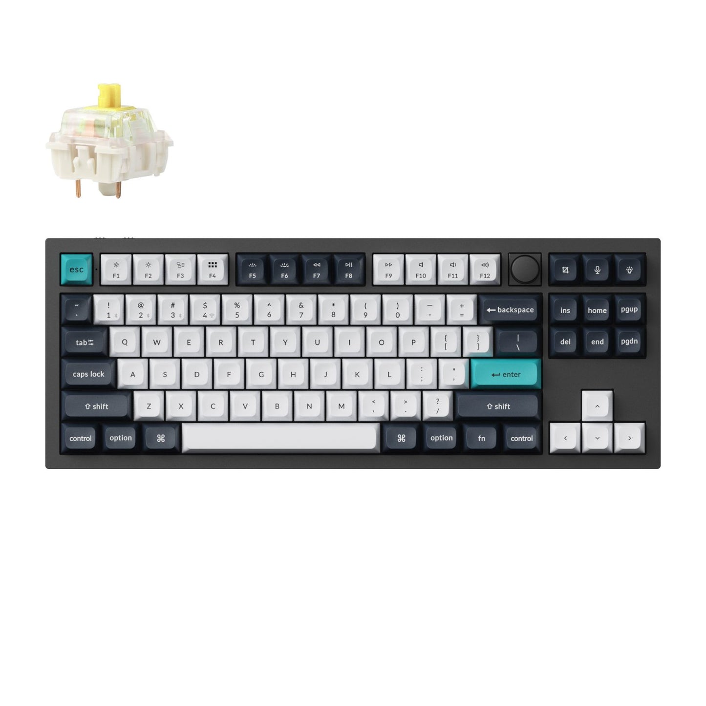 Keychron Q3 Max QMK/VIA 80% Wireless Custom Mechanical Keyboard (Banana Switch) - Carbon Black-0
