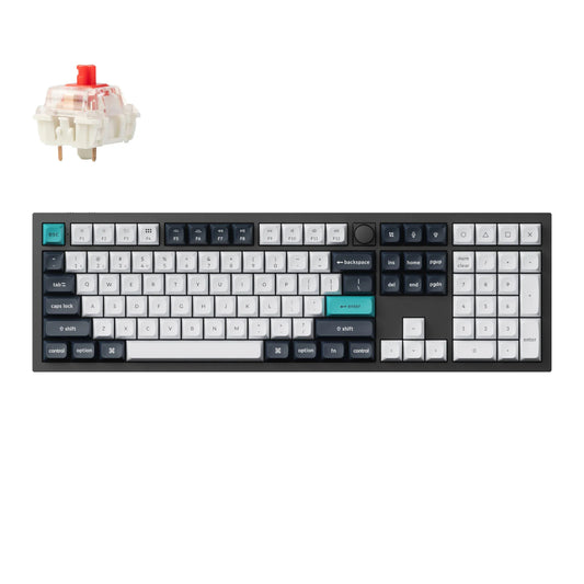 Keychron Q6 Max 100% Full Assembled Knob Red Switch Hot-Swap Gateron Jupiter RGB Wireless Keyboard - Black-0
