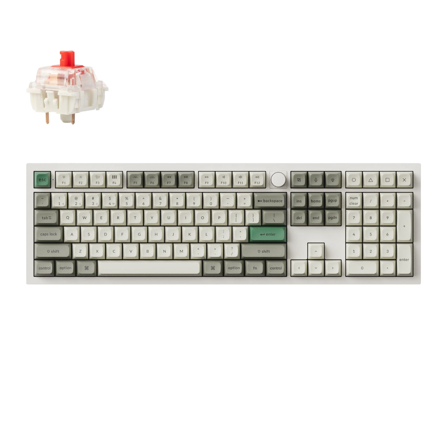 Keychron Q6 Max QMK/VIA Wireless Custom Mechanical Keyboard KSA Gateron Red Jupiter Switches - Shell White-0