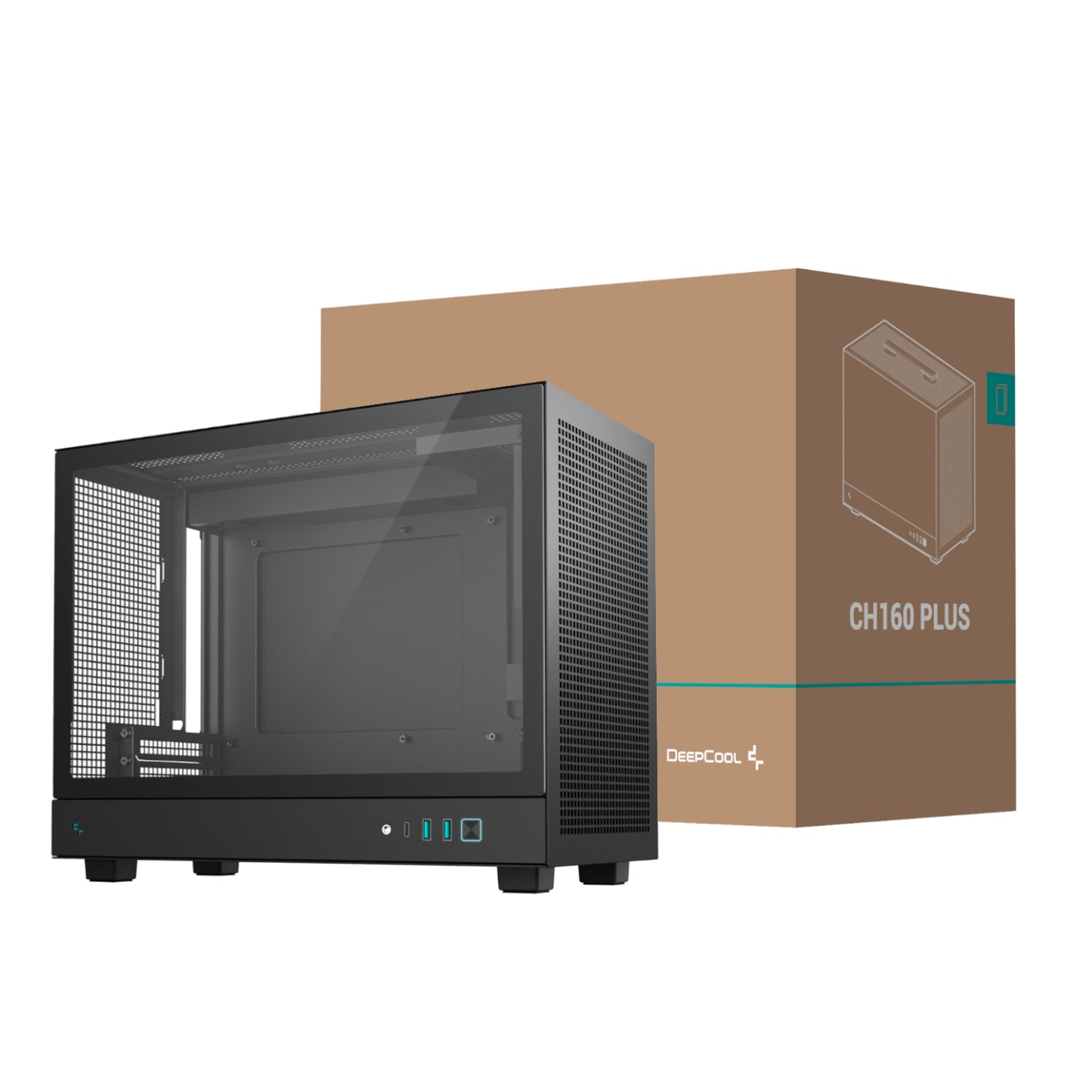 DeepCool CH160 PLUS Micro-ATX Chassis - Black-0