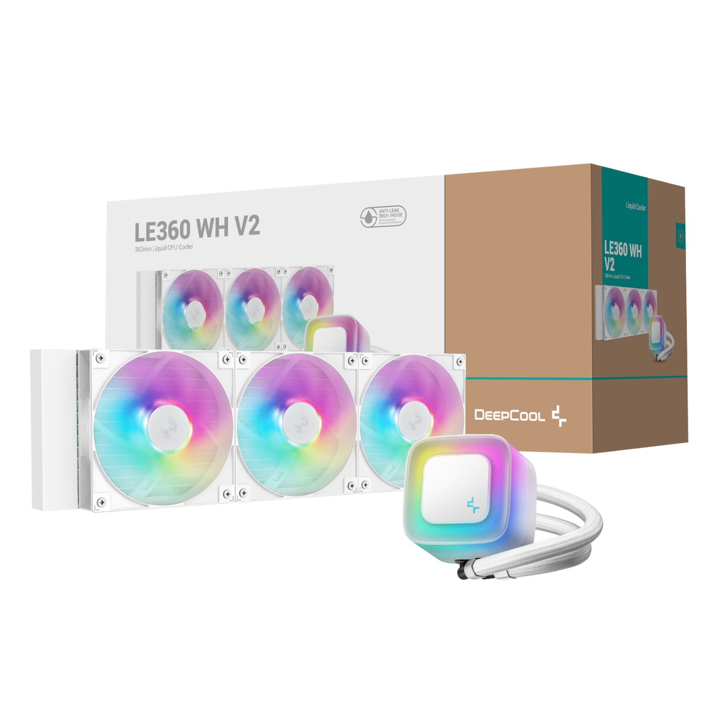 DeepCool LE360 V2 ARGB 360mm AIO Liquid Cooler - White-0