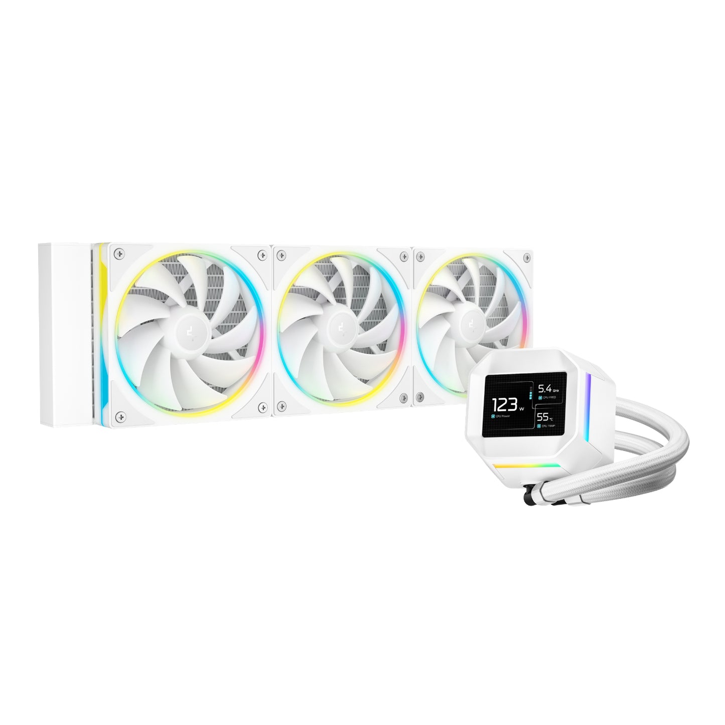 DeepCool LM360 ARGB 360mm AIO CPU Liquid Cooler - White-1