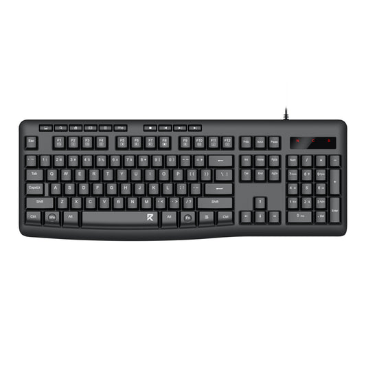 Redragon BK-7366 Full-size Ergonomic Wired Membrane Office Keyboard - Black-0