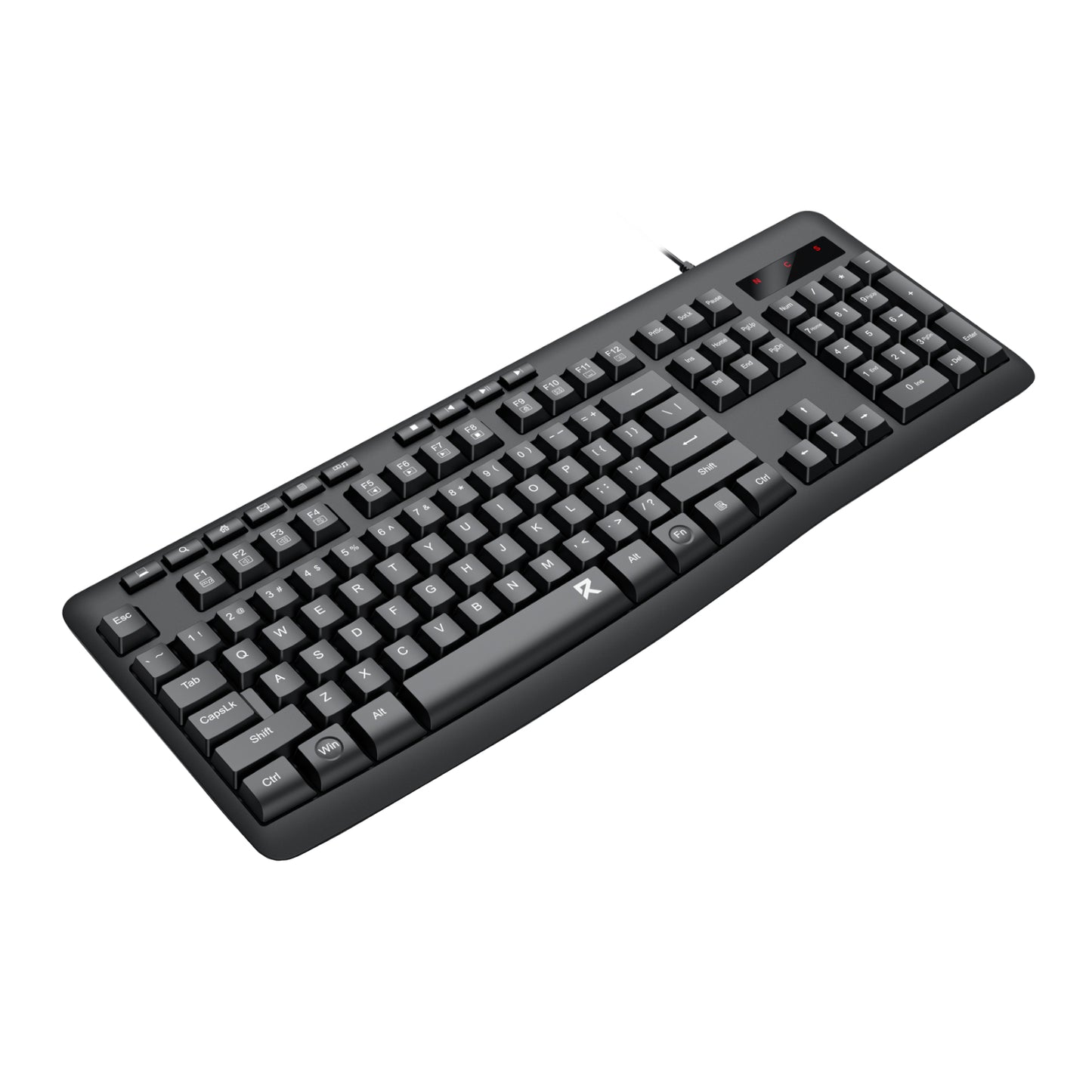 Redragon BK-7366 Full-size Ergonomic Wired Membrane Office Keyboard - Black-1