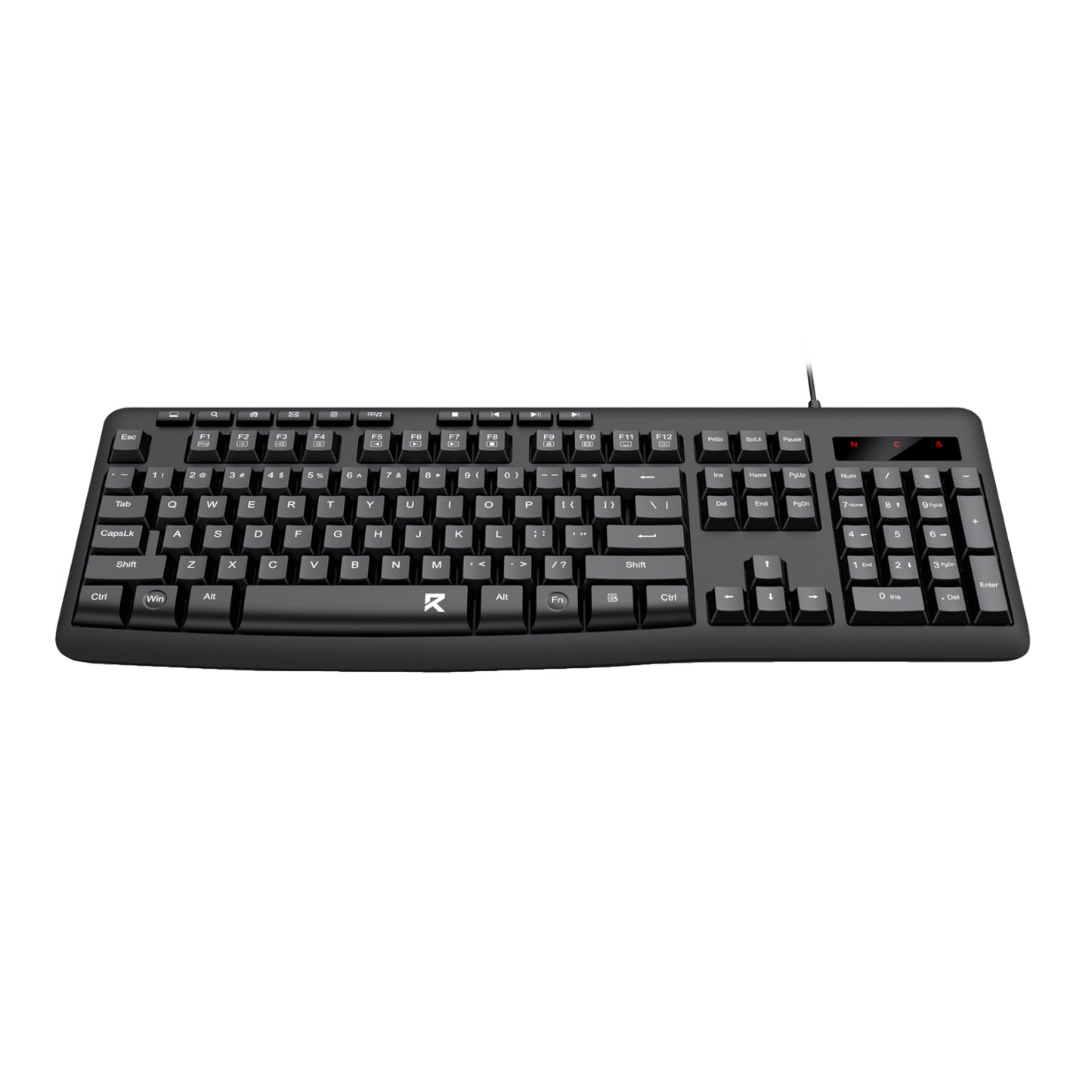 Redragon BK-7366 Full-size Ergonomic Wired Membrane Office Keyboard - Black-2