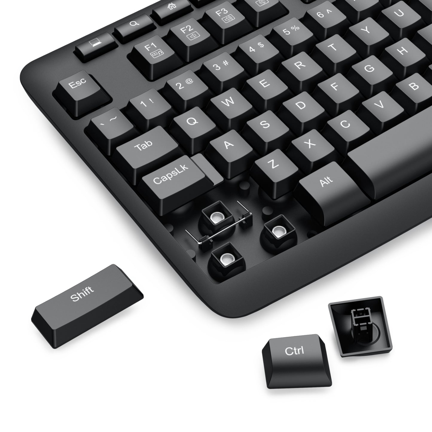 Redragon BK-7366 Full-size Ergonomic Wired Membrane Office Keyboard - Black-6