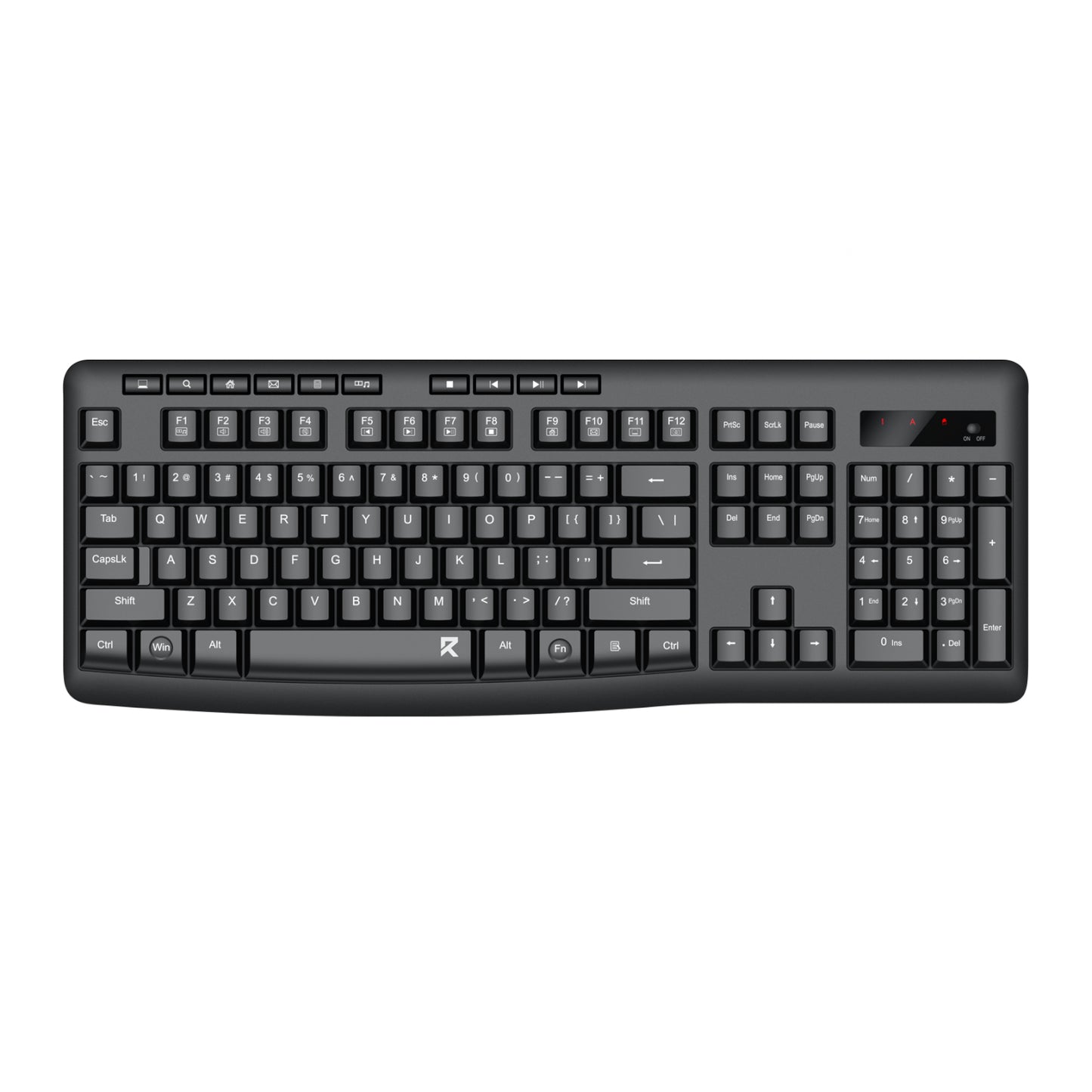 Redragon BK-7367 Full-size Ergonomic Wireless Membrane Office Keyboard - Black-0