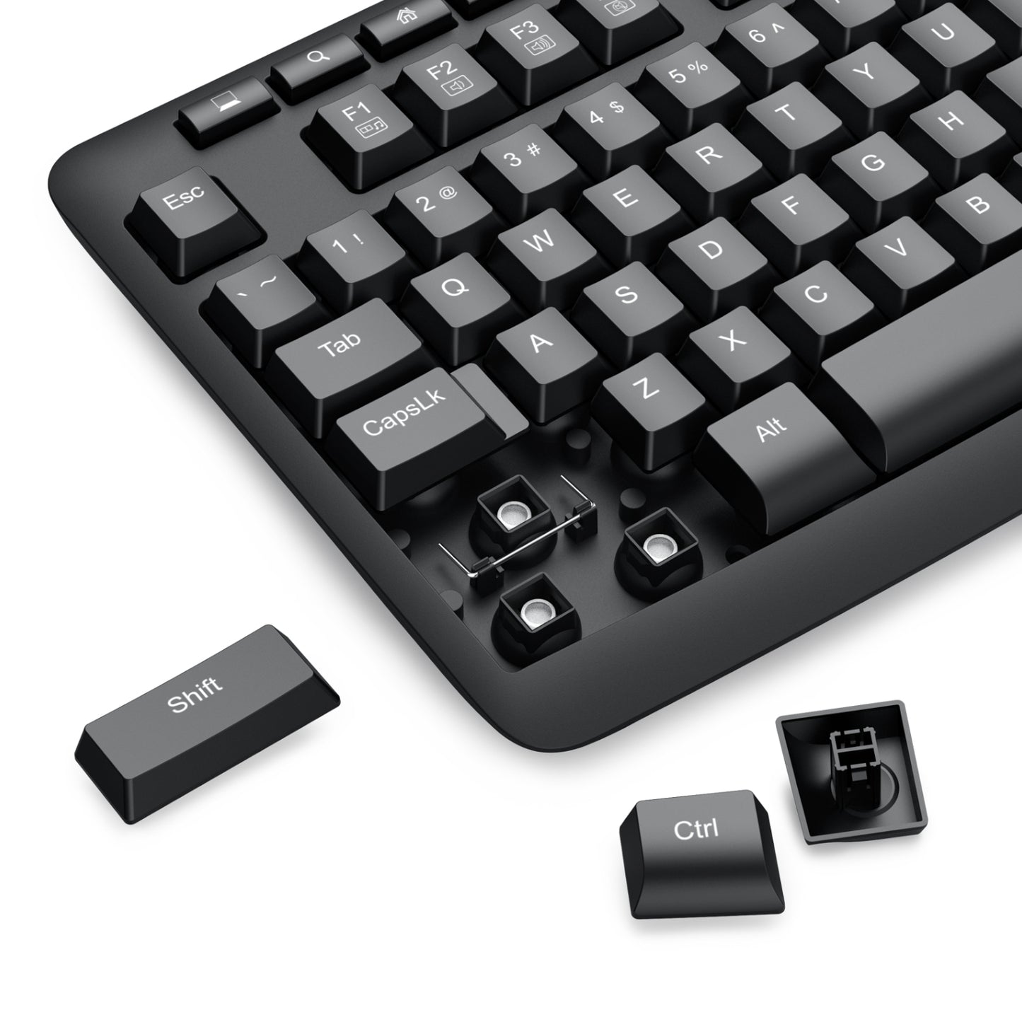 Redragon BK-7367 Full-size Ergonomic Wireless Membrane Office Keyboard - Black-6