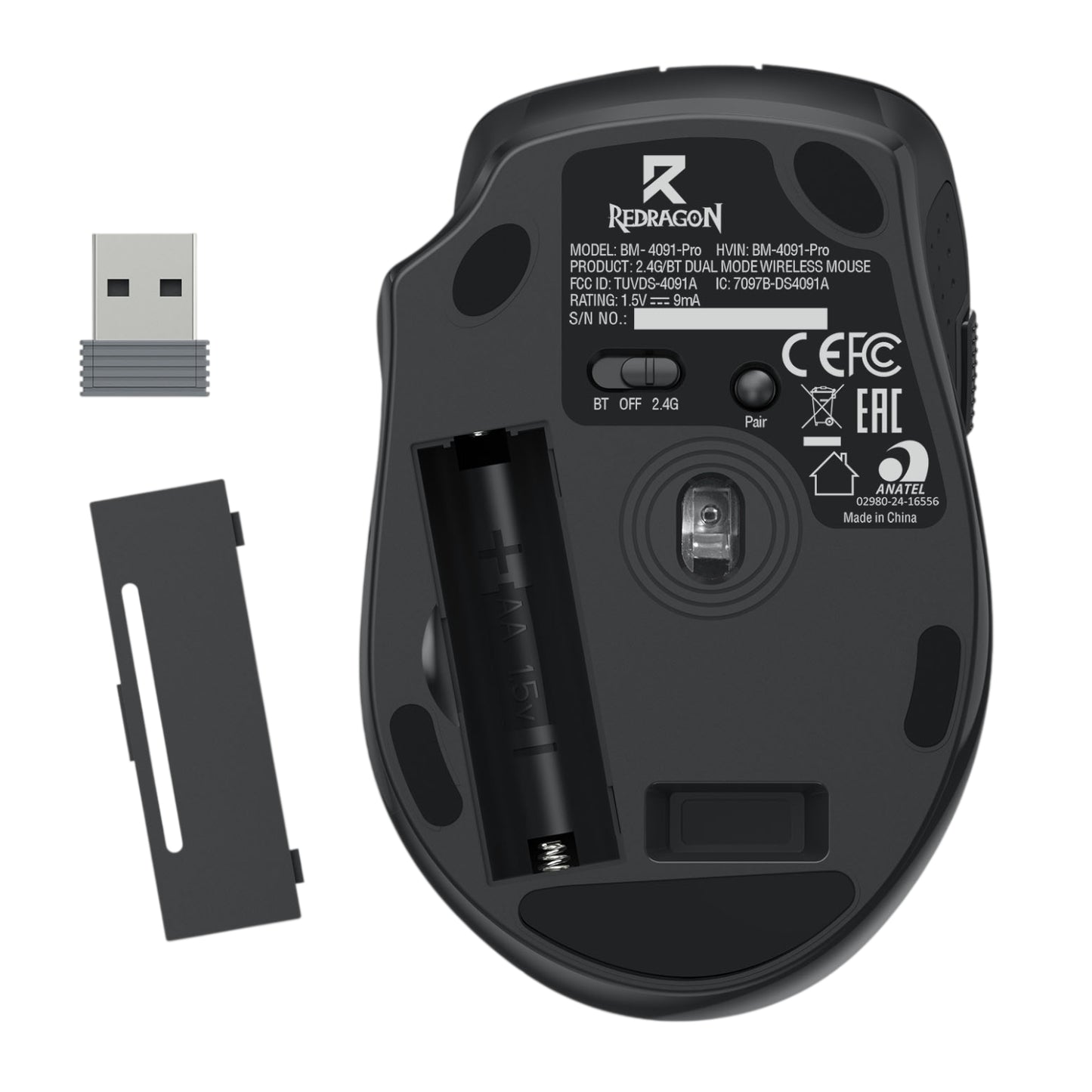 Redragon BM-4091 PRO 26000 DPI Dual Mode Wireless Gaming Mouse - Black-5