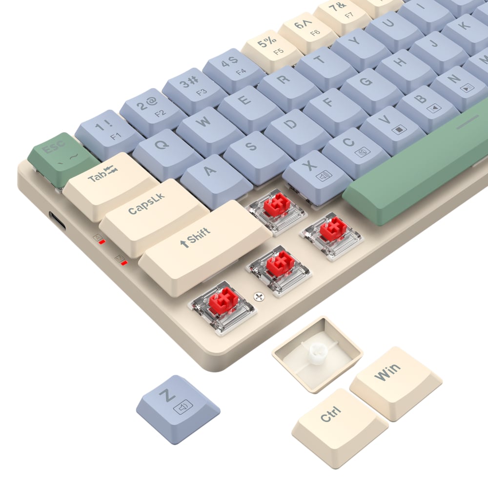 Redragon BS8772 Wireless Keyboard and Mouse Combo - Cream/Blue-5