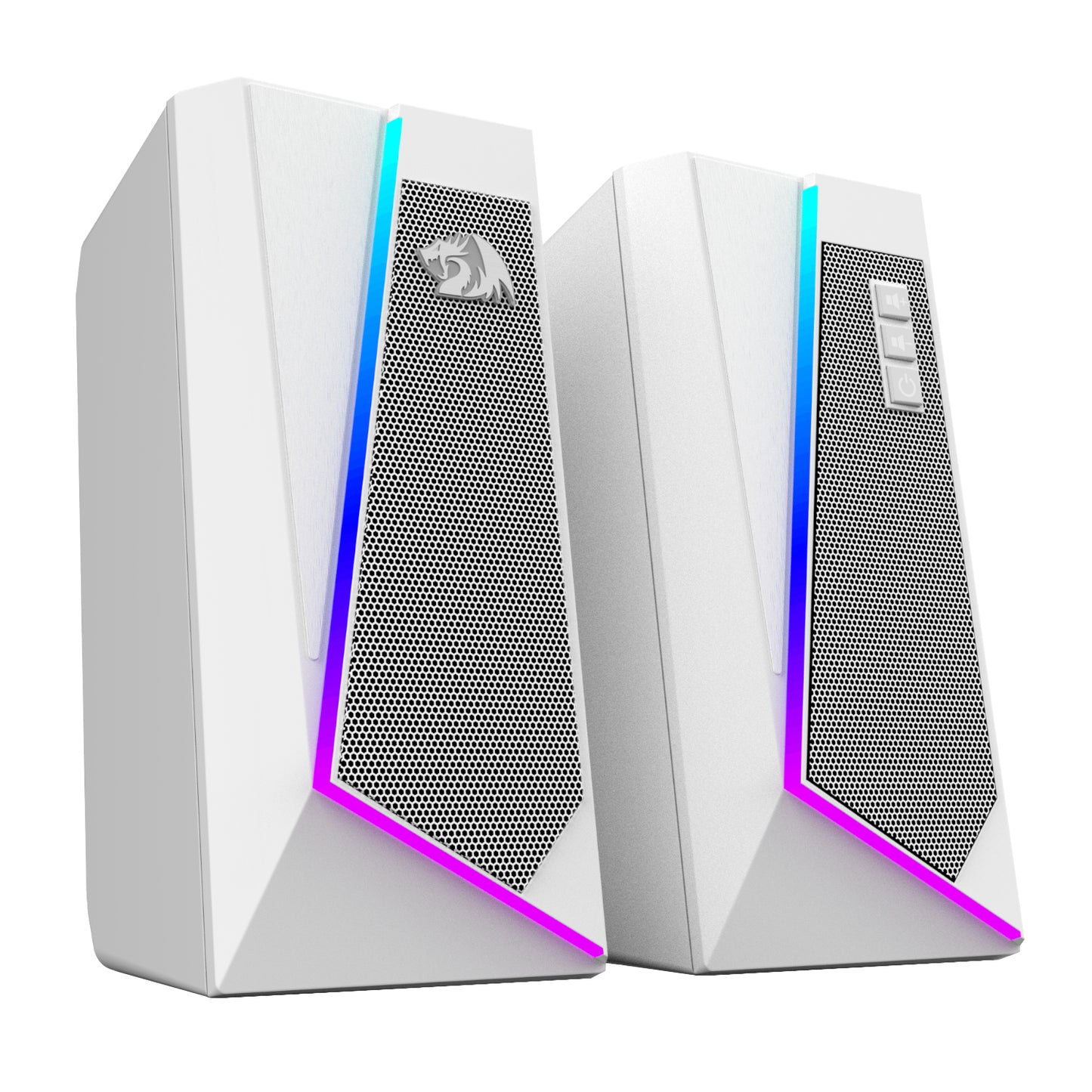 Redragon GS20W ANVIL 3W 2.0 RGB Stereo Desktop PC Speakers - White-2