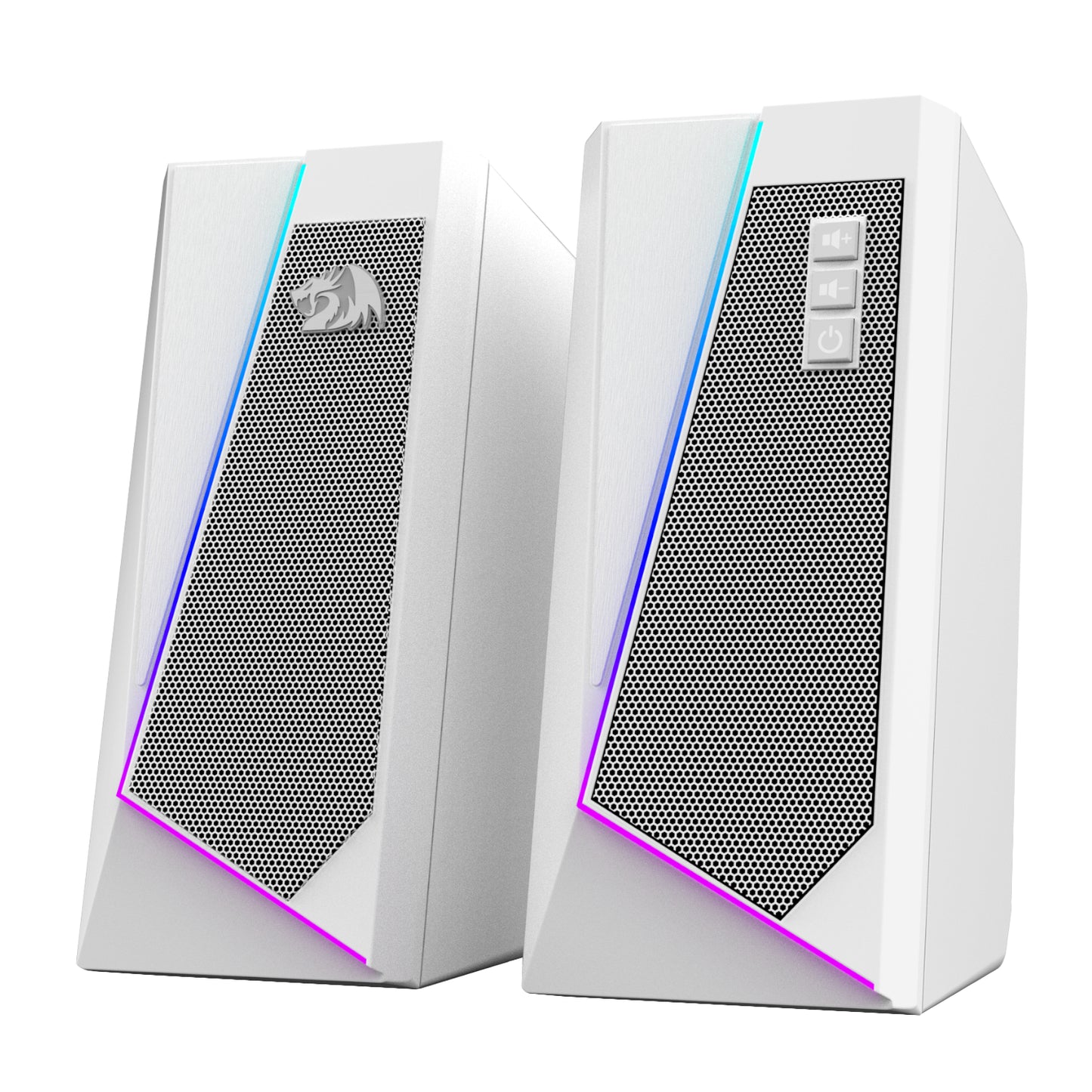Redragon GS20W ANVIL 3W 2.0 RGB Stereo Desktop PC Speakers - White-0
