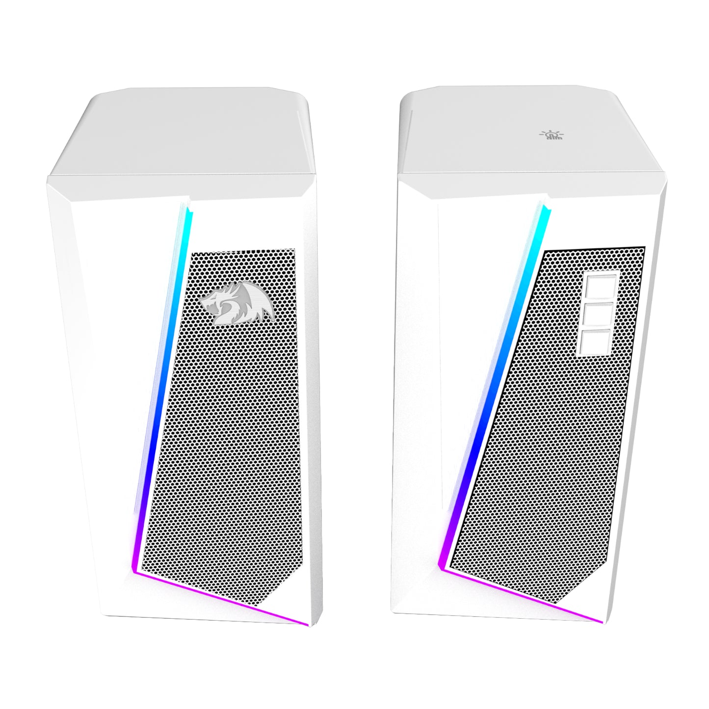 Redragon GS20W ANVIL 3W 2.0 RGB Stereo Desktop PC Speakers - White-3