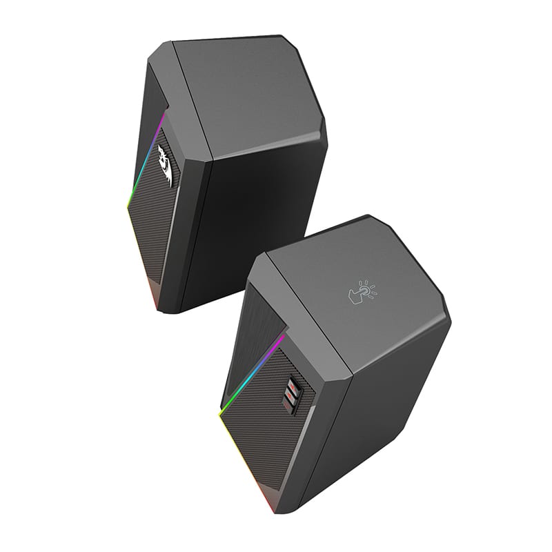 REDRAGON 2.0 Satellite Speaker ANVIL 2 x 3W RGB USB|Aux Gaming Speaker - Black-2