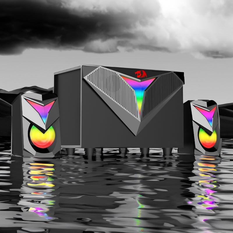 REDRAGON 2.1 Satellite Speaker TOCCATA RGB 11W Gaming Speaker - Black-5