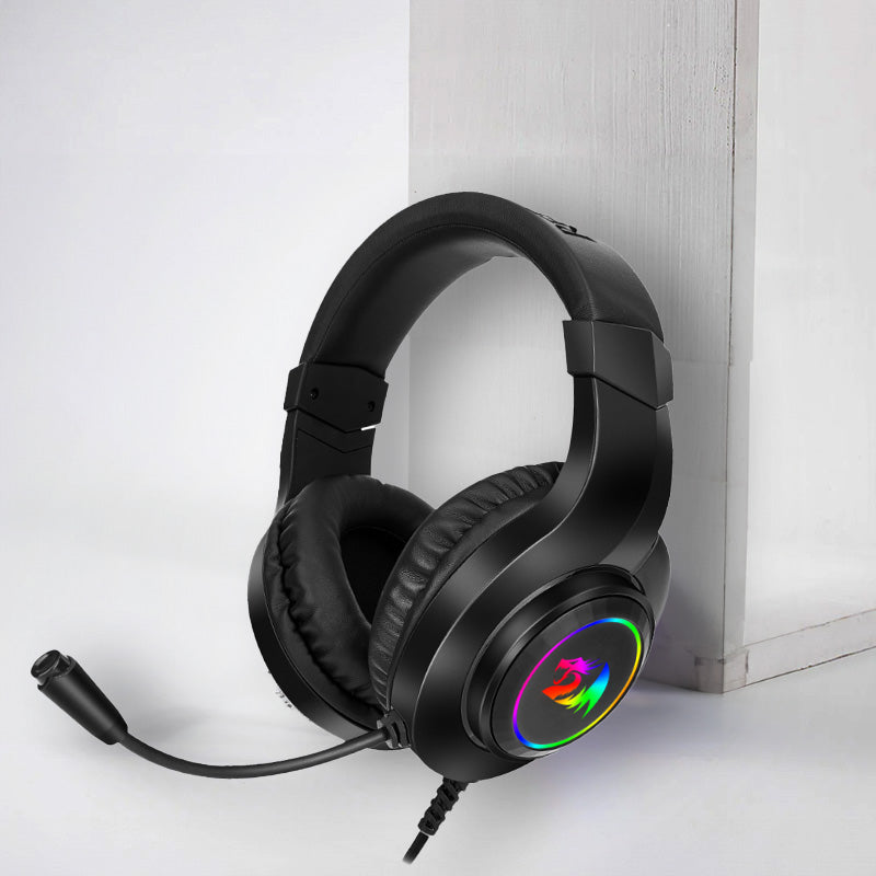 REDRAGON Over-Ear HYLAS Aux (Mic and Headset)|USB (Power Only)
RGB Gaming Headset - Black-6