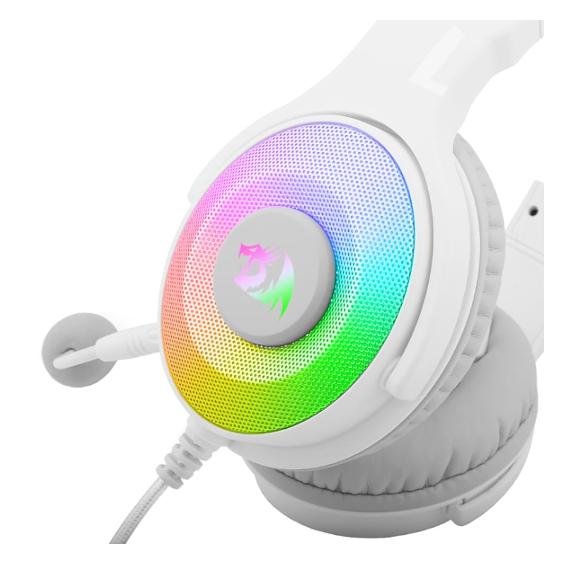 REDRAGON Over-Ear PANDORA USB (Power Only)|Aux (Mic and Headset) RGB Gaming Headset - White-4