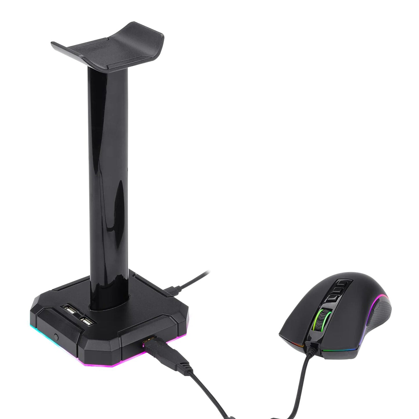Redragon HA300 Scepter Pro RGB Headset Stand with USB Hub (4 x USB 2.0, RGB Lighting)-1