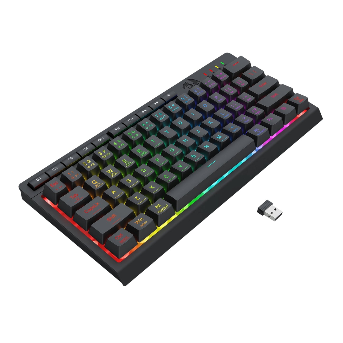 Redragon SHIVA K522 PRO RGB Wireless Gaming Keyboard- Black-4