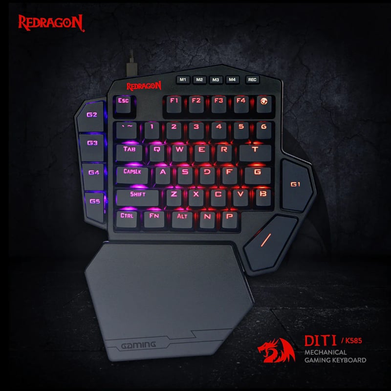REDRAGON Diti Elite Pro One-Handed RGB Wireless Mechanical Gaming Keyboard - Black-2