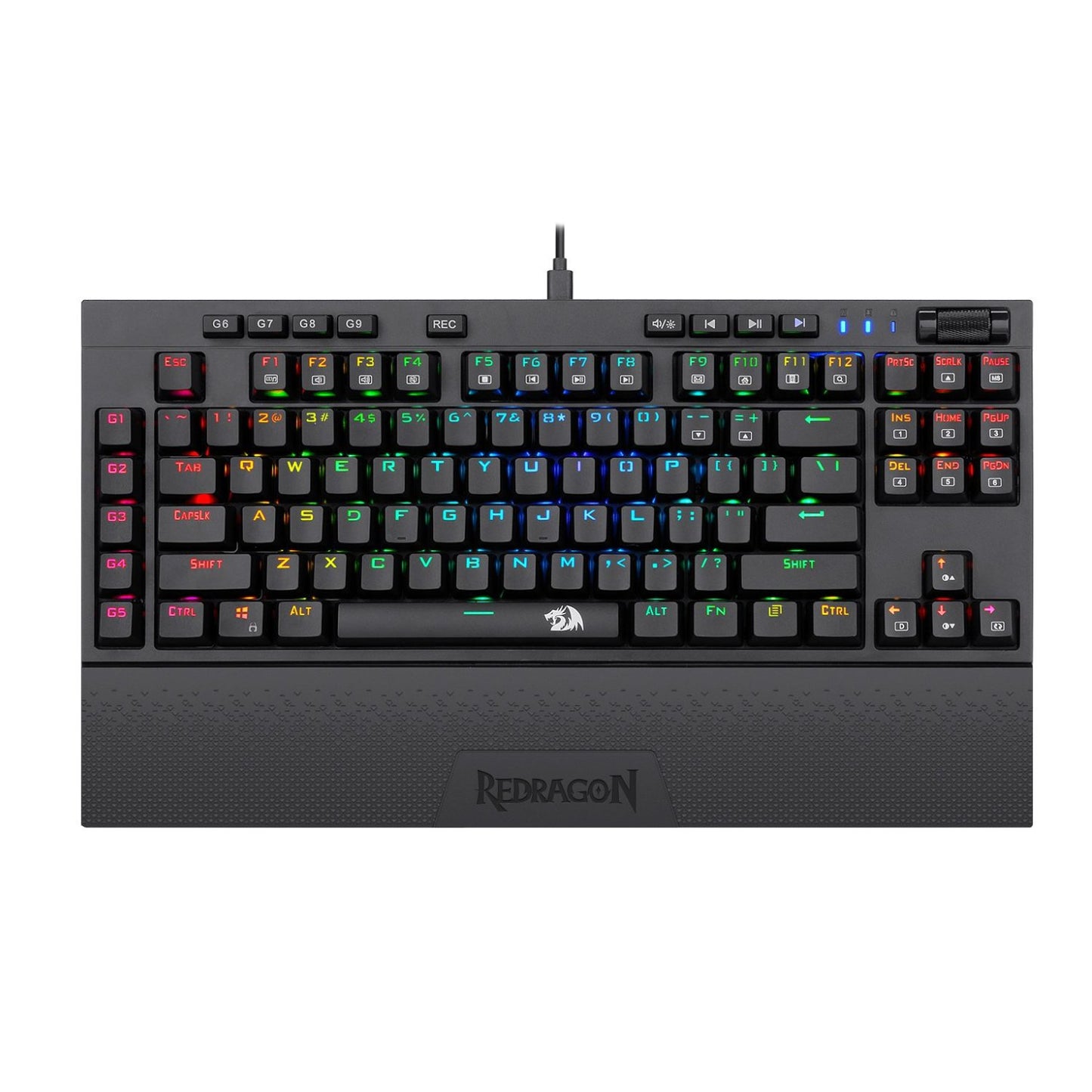 Redragon K588 RGB Pro BROADSWORD TKL Mechanical Wired Gaming Keyboard - Black-0