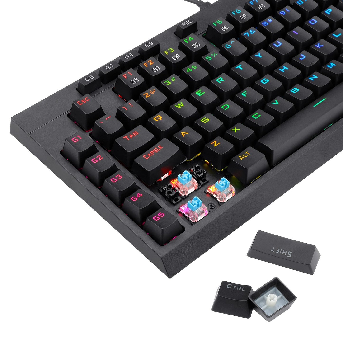 Redragon K588 RGB Pro BROADSWORD TKL Mechanical Wired Gaming Keyboard - Black-5