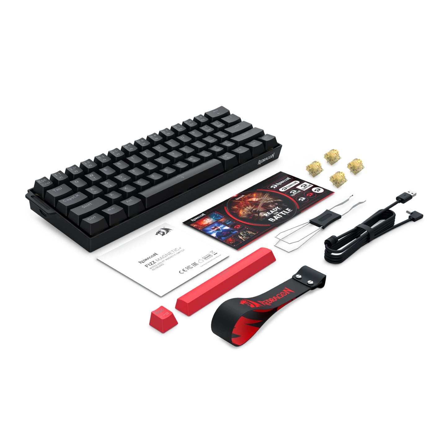 Redragon FIZZ Magnetic Plus 60% RGB Gaming Keyboard - Black-5