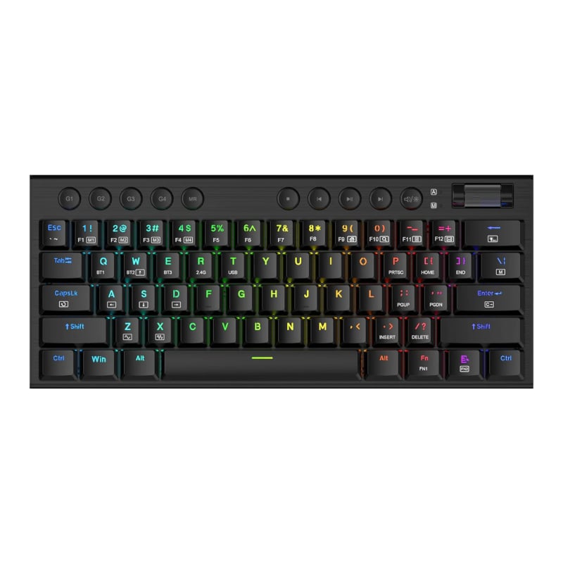 REDRAGON Horus Mini Pro 61Key Wireless Bluetooth Red Switch RGB Low Profile Gaming Mechanical Keyboard - Black-0
