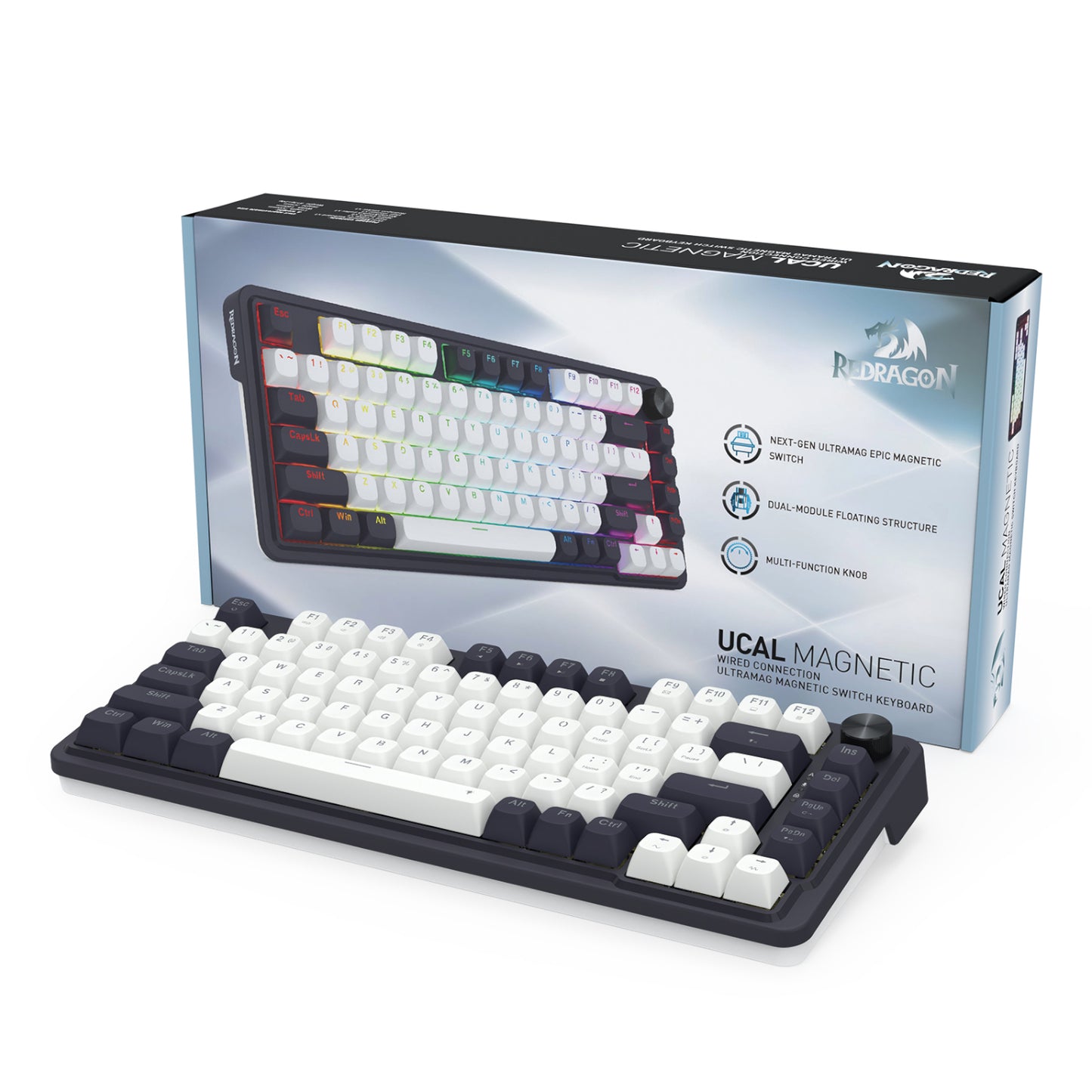 Redragon K673 UCAL 75% Magnetic Ultramag Switch Wired Keyboard - Black-6