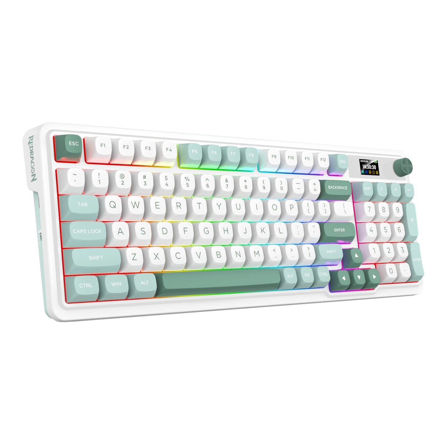 Redragon K719WGB GALATIN RGB PRO Full sized Wireless Gaming Keyboard - White-0