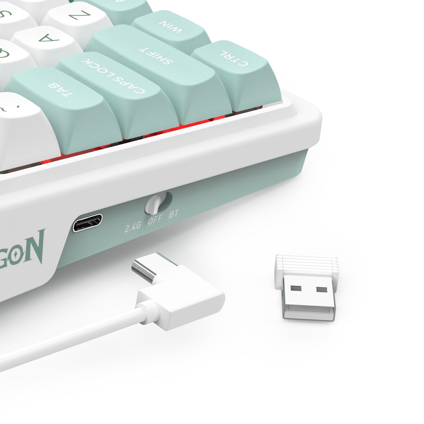 Redragon K719WGB GALATIN RGB PRO Full sized Wireless Gaming Keyboard - White-5