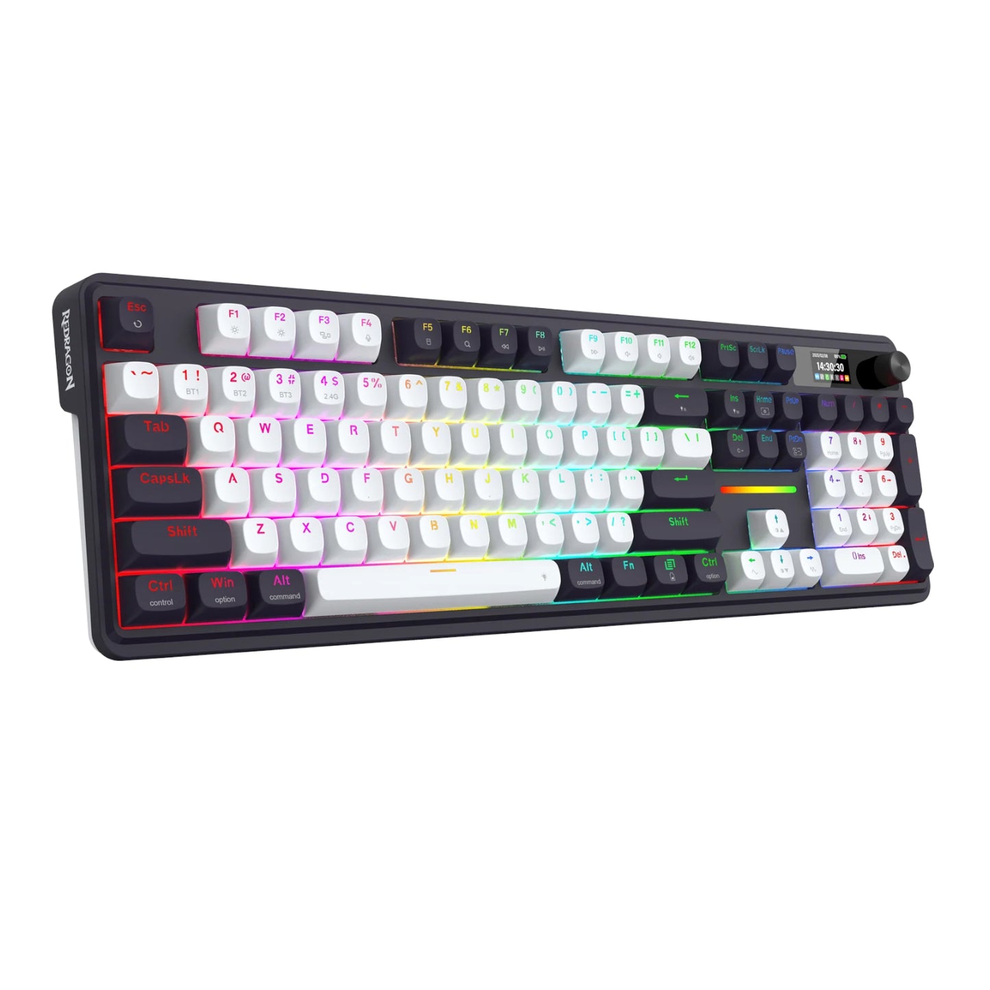 Redragon K762WB-RGB-PRO LCD Full-size Gasket Mechanical Keyboard - Black-0