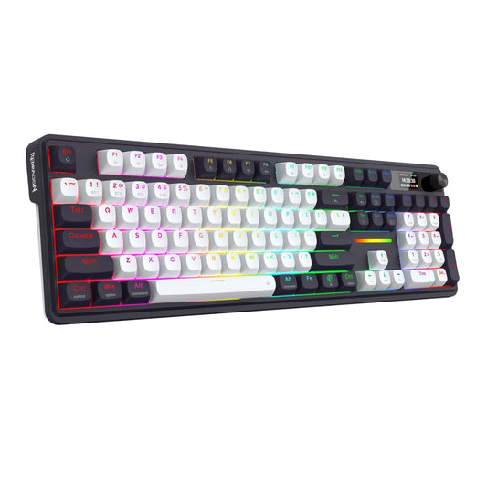 Redragon K762WB-RGB-PRO LCD Full-size Gasket Mechanical Keyboard - Black-0