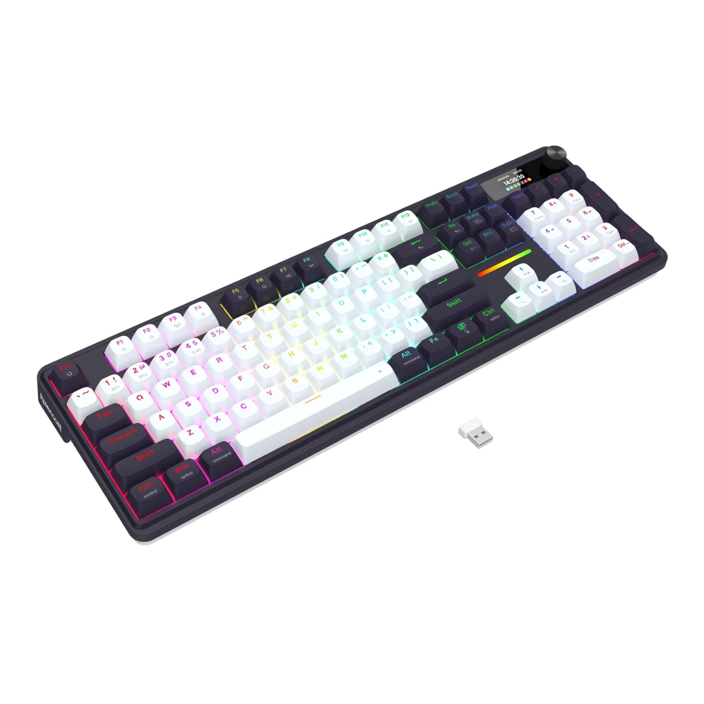 Redragon K762WB-RGB-PRO LCD Full-size Gasket Mechanical Keyboard - Black-1