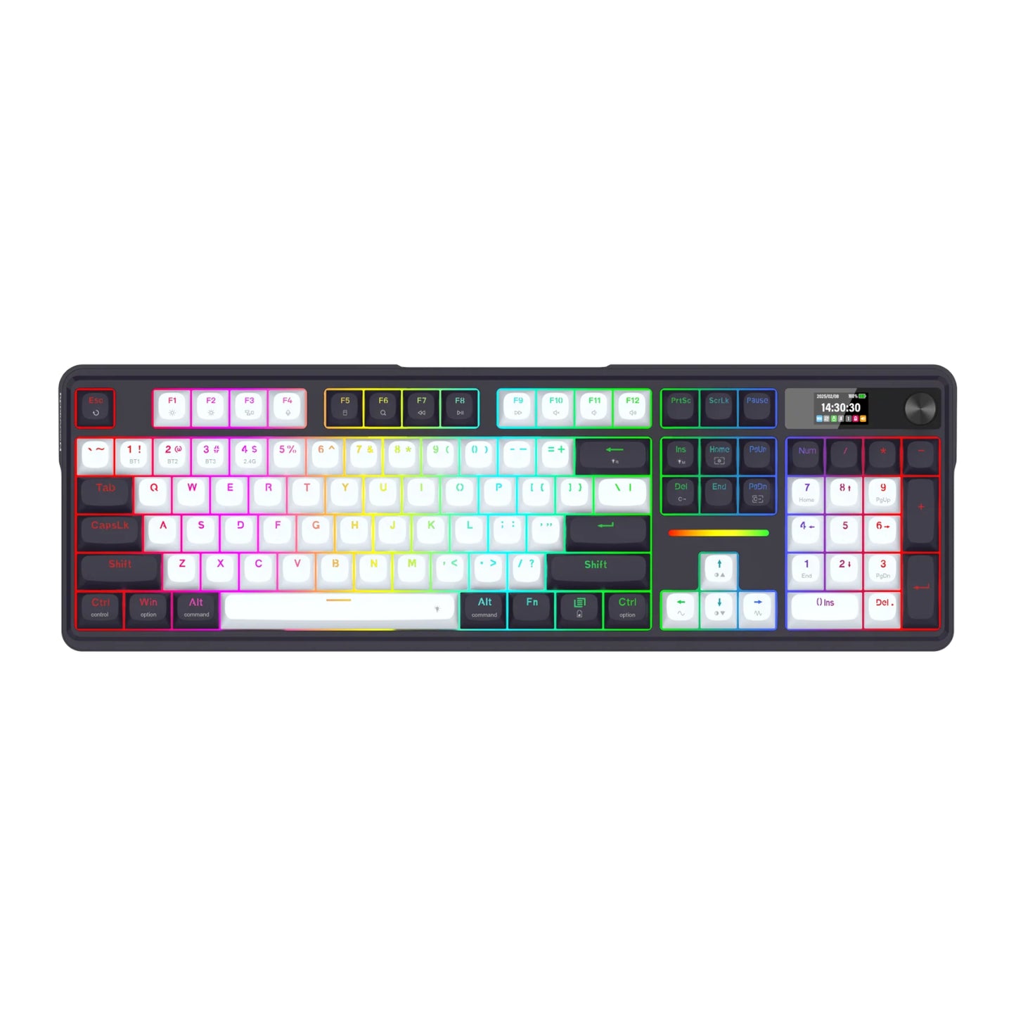 Redragon K762WB-RGB-PRO LCD Full-size Gasket Mechanical Keyboard - Black-2