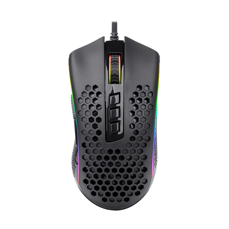 REDRAGON STORM 12400DPI 7 Buttons|Ergonomic Design|P3327 Optical Sensor|Lightweight Body|RGB Backlit gaming Mouse - Black-0